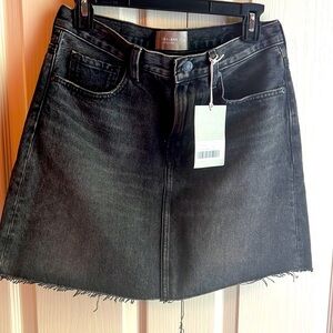 NWT Everlane “The Denim Skirt” in Washed Black with a Raw Hem